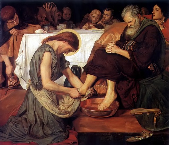 Jesús lava los pies a Pedro